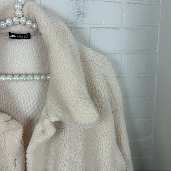Shein Fuzzy Teddy Sherpa Texture Button Front Jacket Size M - Picture 3 of 10